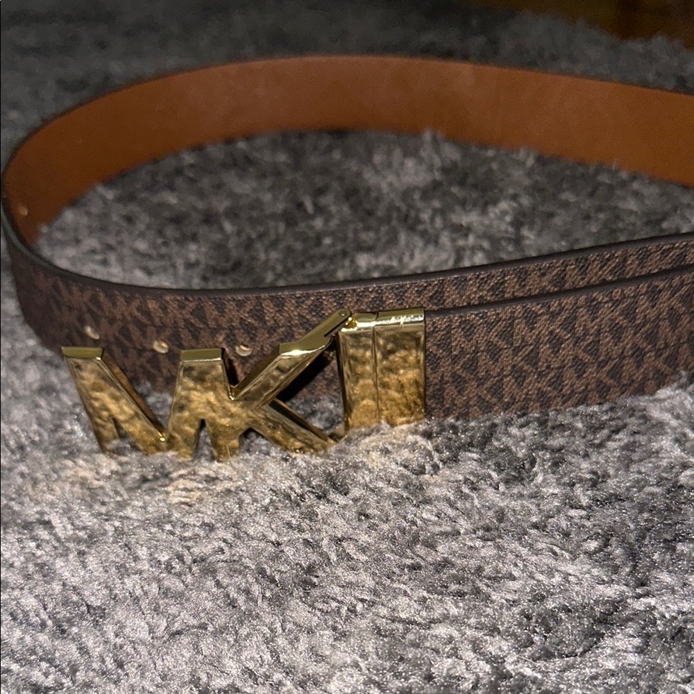 Michael Kors Brown and Gold Belt